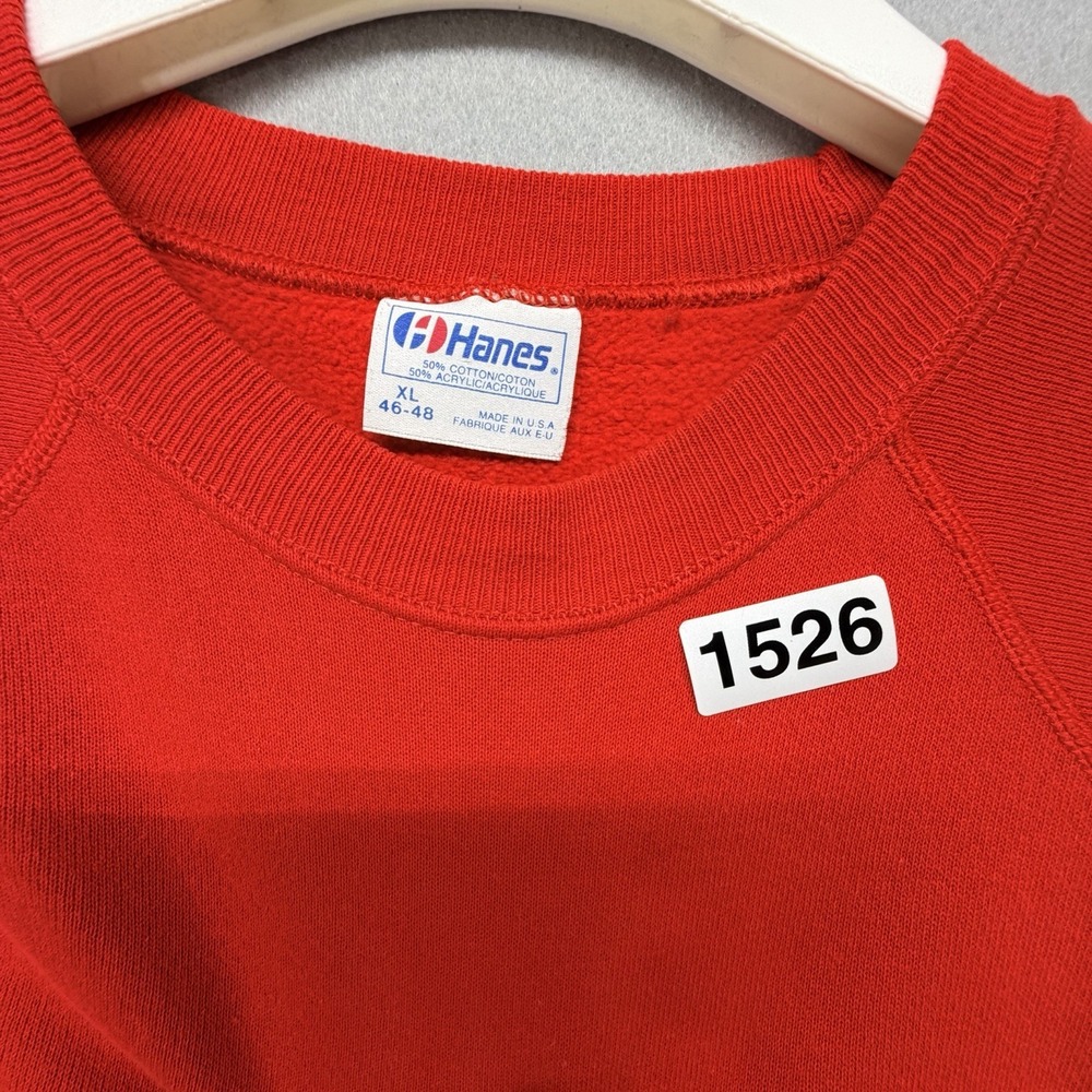 Vintage Hanes Victoria BC Orca Whale Sweatshirt USA Made Red Crewneck XL - Picture 2 of 8